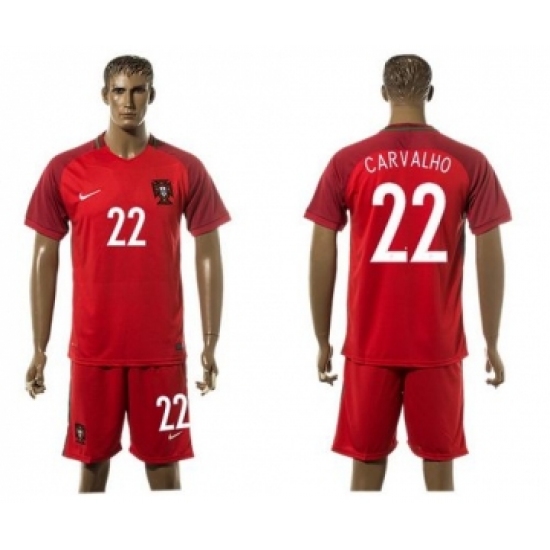 Portugal 22 Carvalho Home Soccer Country Jersey
