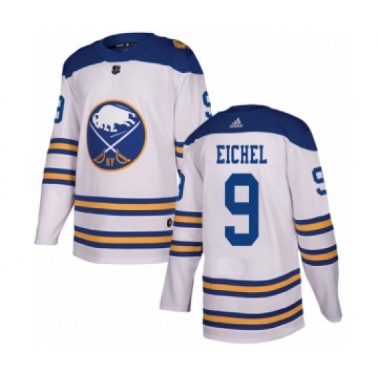 Men's Adidas Buffalo Sabres 9 Jack Eichel Authentic White 2018 Winter Classic NHL Jersey