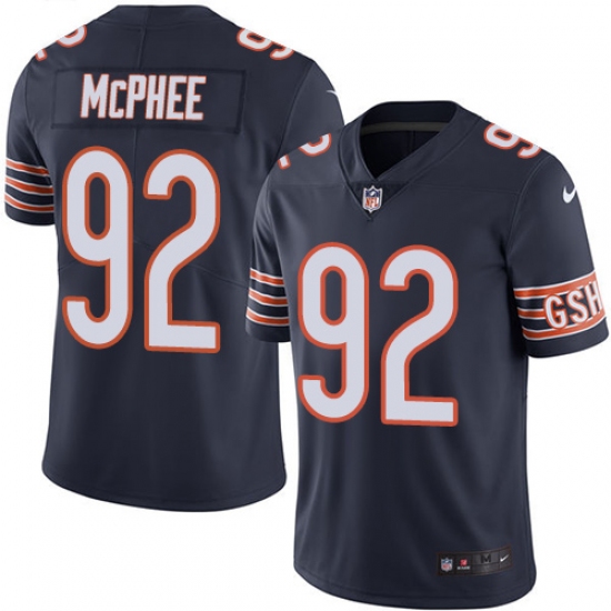 Youth Nike Chicago Bears 92 Pernell McPhee Navy Blue Team Color Vapor Untouchable Limited Player NFL Jersey
