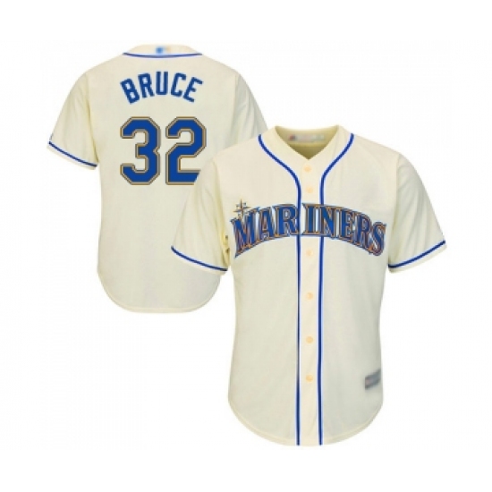Men's Seattle Mariners 32 Jay Bruce Replica Cream Alternate Cool Base Baseball Jersey