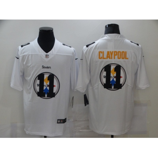 Men's Pittsburgh Steelers 11 Chase Claypool White Nike White Shadow Edition Limited Jersey