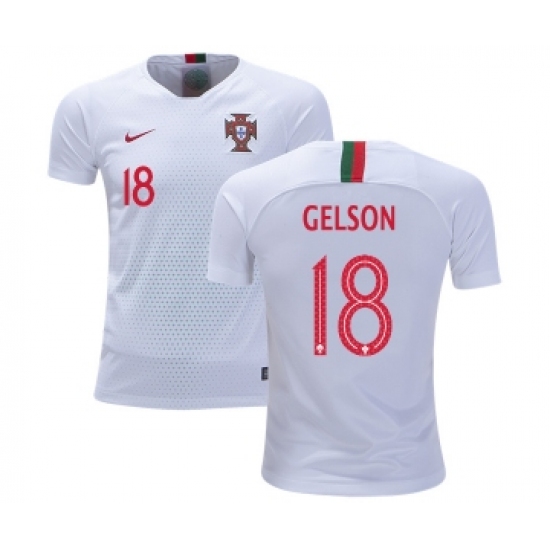 Portugal 18 Gelson Away Kid Soccer Country Jersey