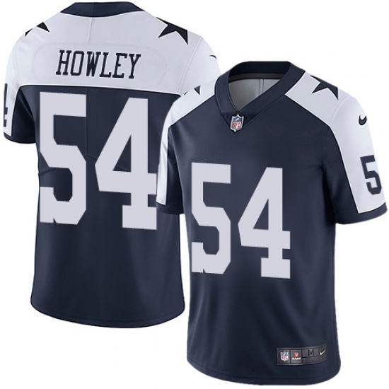 Men's Nike Dallas Cowboys 54 Chuck Howley Navy Blue Throwback Alternate Vapor Untouchable Limited Player NFL Jersey