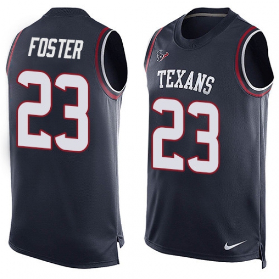 Men's Nike Houston Texans 23 Arian Foster Limited Navy Blue Player Name & Number Tank Top NFL Jersey