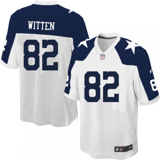 Men's Nike Dallas Cowboys 82 Jason Witten Game White Throwback Alternate NFL Jersey