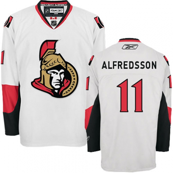 Youth Reebok Ottawa Senators 11 Daniel Alfredsson Authentic White Away NHL Jersey