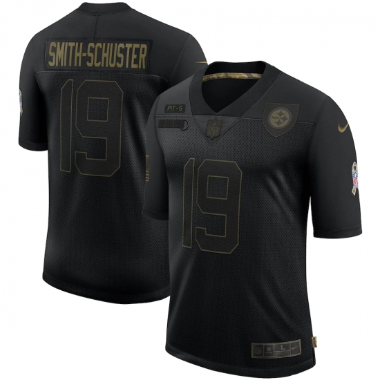 Men's Pittsburgh Steelers 19 JuJu Smith-Schuster Black Nike 2020 Salute To Service Limited Jersey