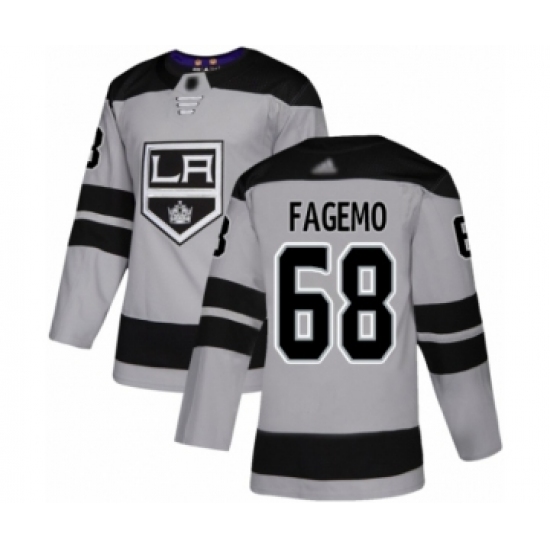 Youth Los Angeles Kings 68 Samuel Fagemo Authentic Gray Alternate Hockey Jersey