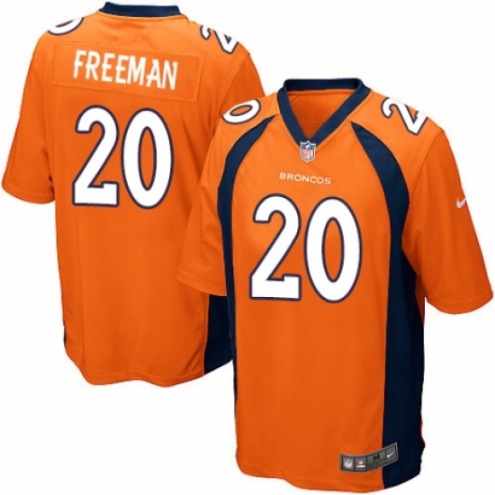 Men's Nike Denver Broncos 20 Royce Freeman Game Orange Team Color NFL Jersey