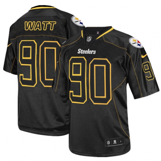 Men's Nike Pittsburgh Steelers 90 T. J. Watt Elite Lights Out Black NFL Jersey