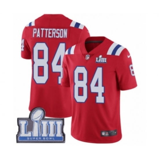 Youth Nike New England Patriots 84 Cordarrelle Patterson Red Alternate Vapor Untouchable Limited Player Super Bowl LIII Bound NFL Jersey
