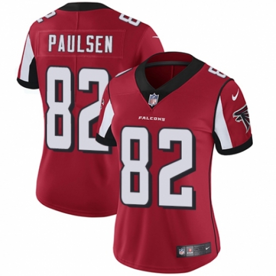 Women's Nike Atlanta Falcons 82 Logan Paulsen Red Team Color Vapor Untouchable Limited Player NFL Jersey