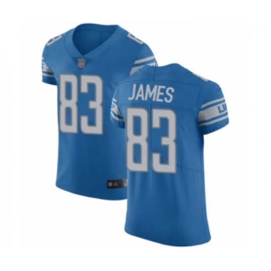 Men's Detroit Lions 83 Jesse James Blue Team Color Vapor Untouchable Elite Player Football Jersey