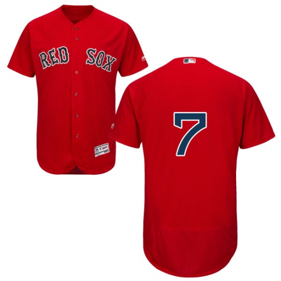 Men's Majestic Boston Red Sox 7 Christian Vazquez Red Alternate Flex Base Authentic Collection MLB Jersey