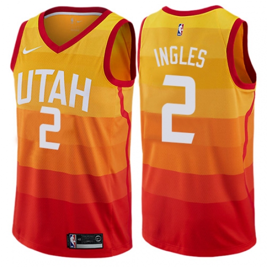 Men's Nike Utah Jazz 2 Joe Ingles Orange NBA Swingman City Edition Jersey