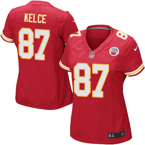 Women's Nike Kansas City Chiefs 87 Travis Kelce Game Red Team Color NFL Jersey