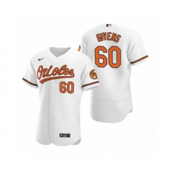 Men's Baltimore Orioles 60 Mychal Givens Nike White Authentic 2020 Home Jersey