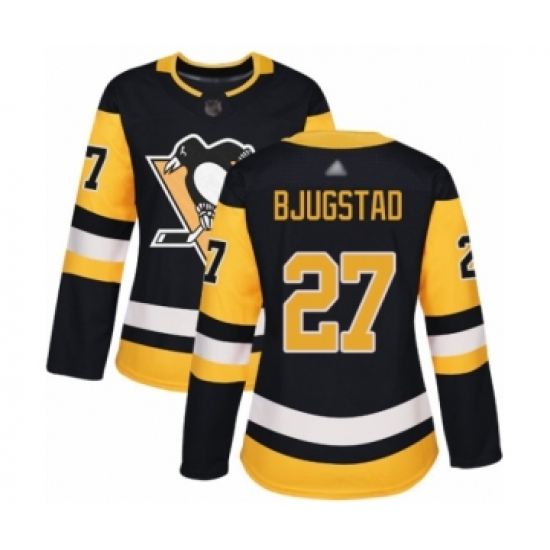Women's Pittsburgh Penguins 27 Nick Bjugstad Authentic Black Home Hockey Jersey