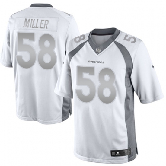 Men's Nike Denver Broncos 58 Von Miller Limited White Platinum NFL Jersey