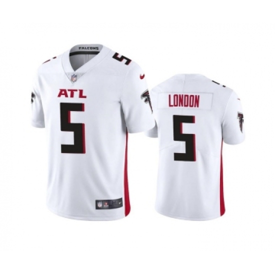 Men's Atlanta Falcons 5 Drake London White Vapor Untouchable Limited Stitched Jersey