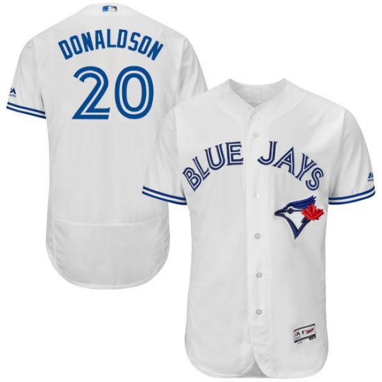 Men's Majestic Toronto Blue Jays 20 Josh Donaldson White Home Flex Base Authentic Collection MLB Jersey