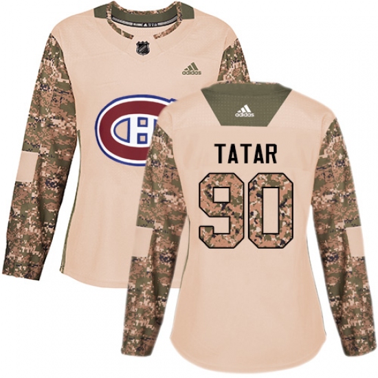 Women's Adidas Montreal Canadiens 90 Tomas Tatar Authentic Camo Veterans Day Practice NHL Jersey