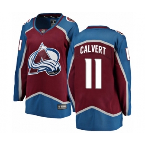 Women's Colorado Avalanche 11 Matt Calvert Authentic Maroon Home Fanatics Branded Breakaway NHL Jersey