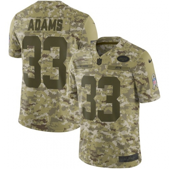 Men's Nike New York Jets 33 Jamal Adams Limited Camo 2018 Salute to Service NFL Jersey