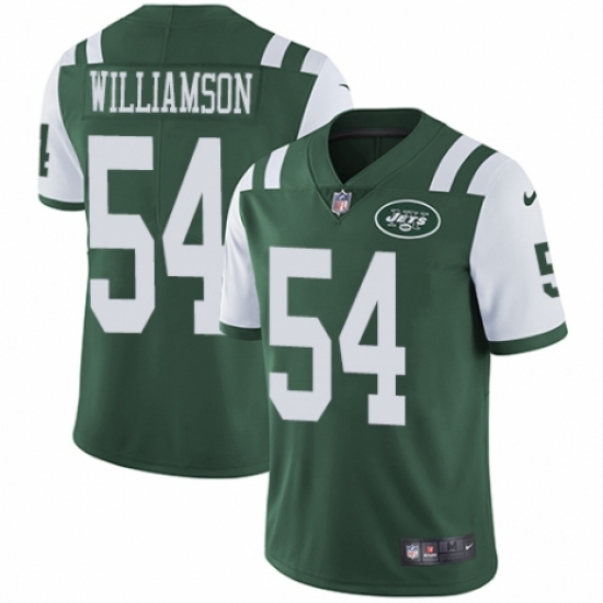 Men's Nike New York Jets 54 Avery Williamson Green Team Color Vapor Untouchable Limited Player NFL Jersey