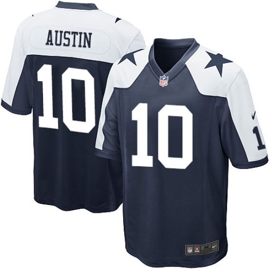 Men's Nike Dallas Cowboys 10 Tavon Austin Game Navy Blue Throwback Alternate NFL Jersey