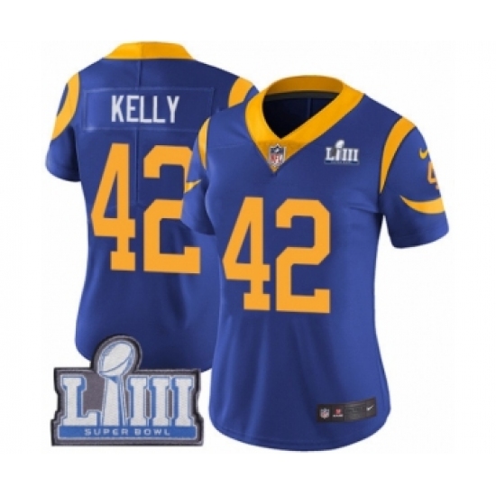 Women's Nike Los Angeles Rams 42 John Kelly Royal Blue Alternate Vapor Untouchable Limited Player Super Bowl LIII Bound NFL Jersey