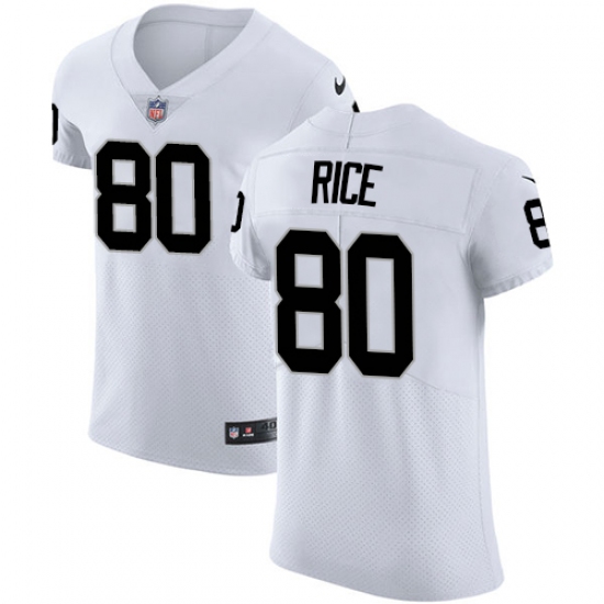 Men's Nike Oakland Raiders 80 Jerry Rice White Vapor Untouchable Elite Player NFL Jersey