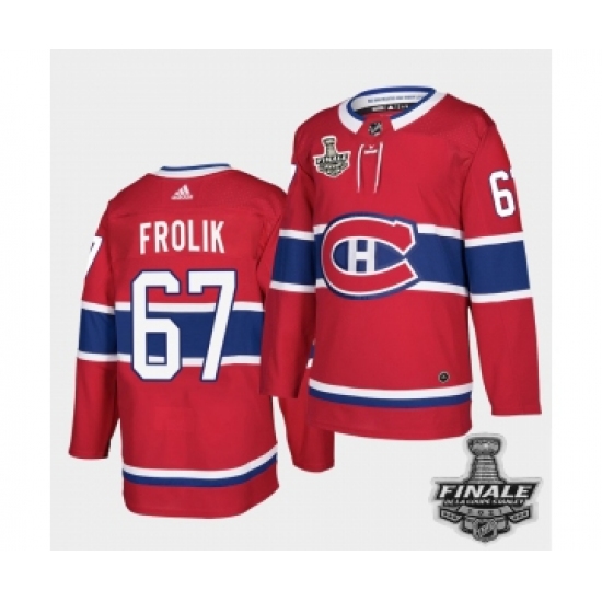 Men's Adidas Canadiens 67 Michael Frolik Red Road Authentic 2021 Stanley Cup Jersey