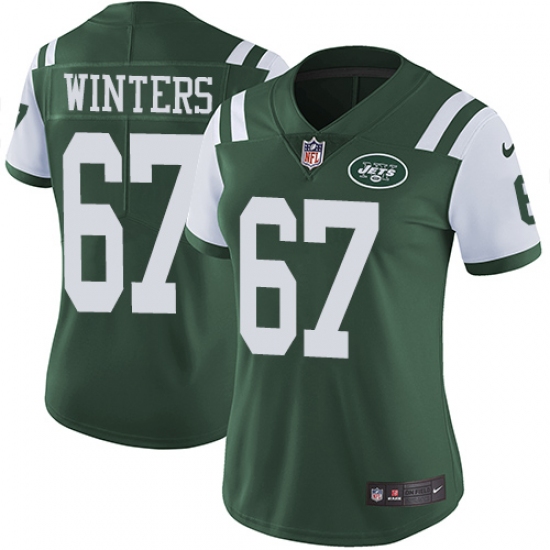 Women's Nike New York Jets 67 Brian Winters Elite Green Team Color NFL Jersey