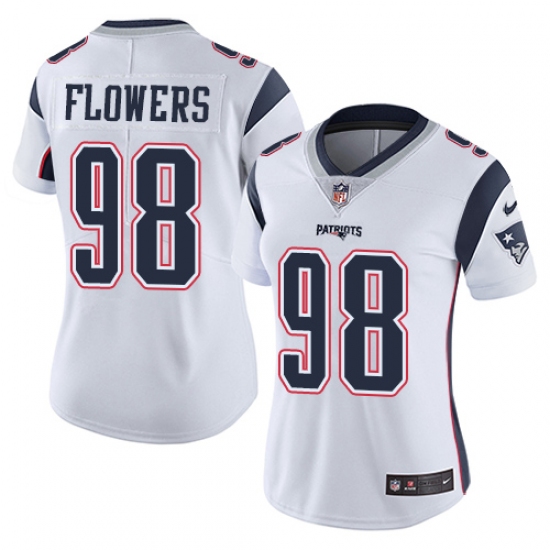 Women's Nike New England Patriots 98 Trey Flowers White Vapor Untouchable Limited Player NFL Jersey
