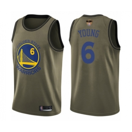 Youth Golden State Warriors 6 Nick Young Swingman Green Salute to Service 2019 Basketball Finals Bound Basketball Jersey