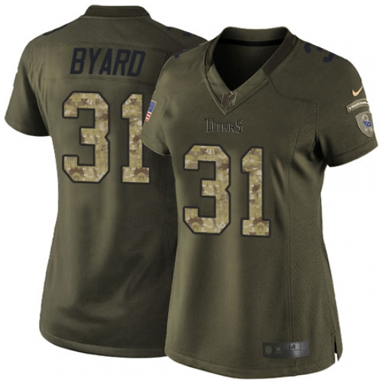 Women's Nike Tennessee Titans 31 Kevin Byard Elite Green Salute to Service NFL Jersey