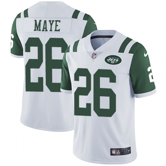 Men's Nike New York Jets 26 Marcus Maye White Vapor Untouchable Limited Player NFL Jersey