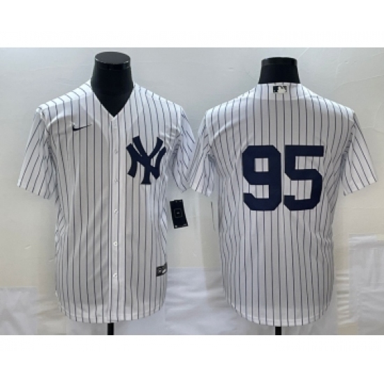 Men's New York Yankees 95 Oswaldo Cabrera White Stitched Nike Cool Base Throwback Jersey