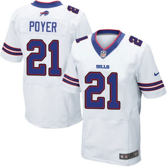 Men's Nike Buffalo Bills 21 Jordan Poyer Elite White NFL Jersey