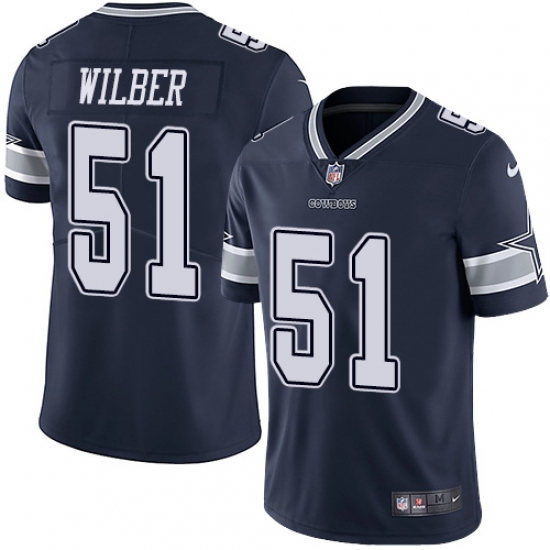 Youth Nike Dallas Cowboys 51 Kyle Wilber Navy Blue Team Color Vapor Untouchable Limited Player NFL Jersey