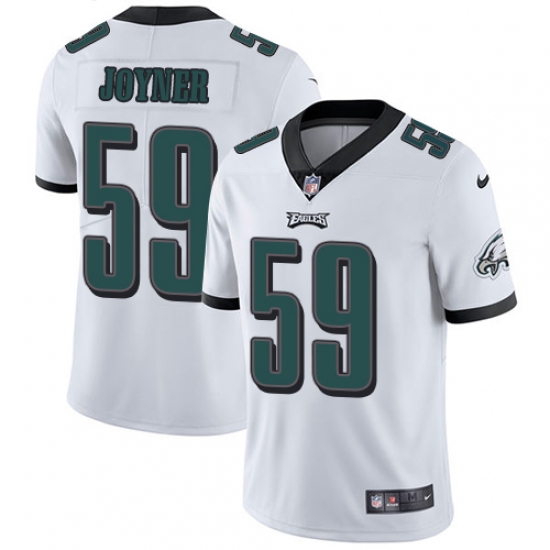 Men's Nike Philadelphia Eagles 59 Seth Joyner White Vapor Untouchable Limited Player NFL Jersey