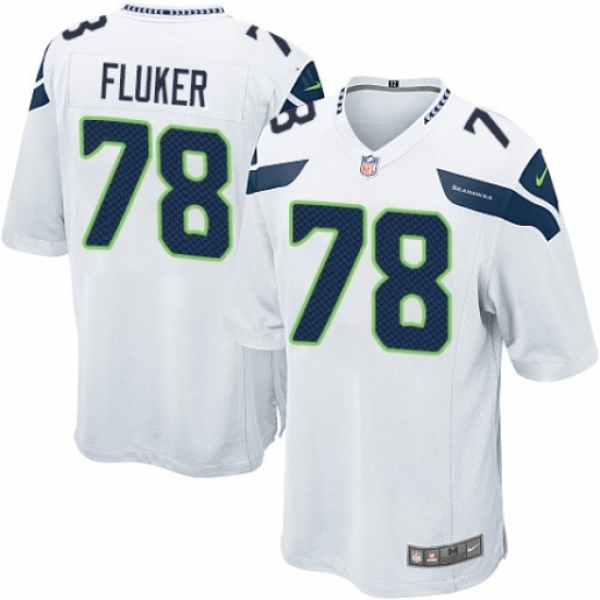Men's Nike Seattle Seahawks 78 D.J. Fluker Game White NFL Jersey