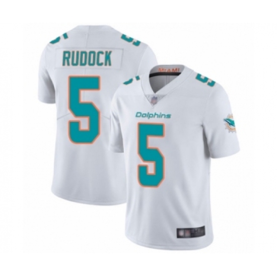 Men's Miami Dolphins 5 Jake Rudock White Vapor Untouchable Limited Player Football Jersey
