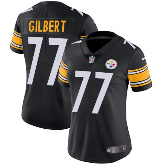 Women's Nike Pittsburgh Steelers 77 Marcus Gilbert Black Team Color Vapor Untouchable Limited Player NFL Jersey