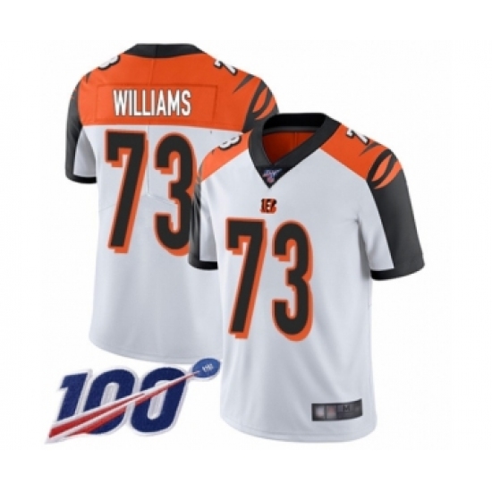 Men's Cincinnati Bengals 73 Jonah Williams White Vapor Untouchable Limited Player 100th Season Football Jersey