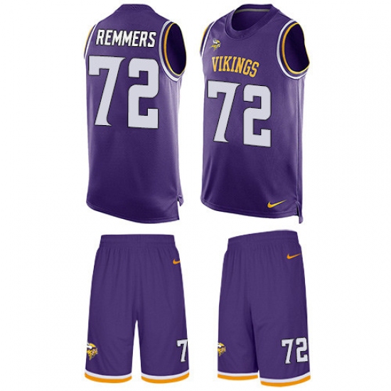 Men's Nike Minnesota Vikings 72 Mike Remmers Limited Purple Tank Top Suit NFL Jersey