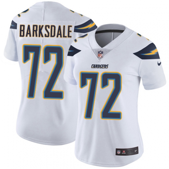 Women's Nike Los Angeles Chargers 72 Joe Barksdale Elite White NFL Jersey