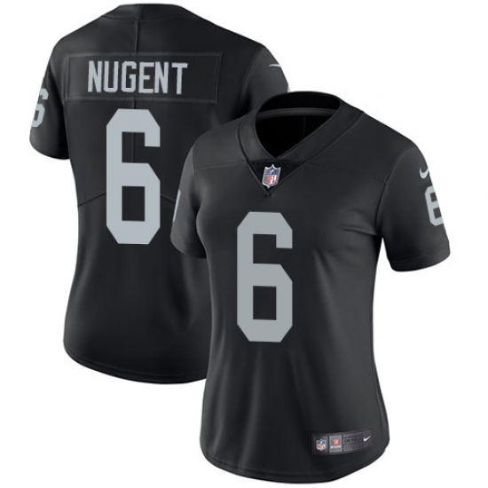 Women Nike Oakland Raiders 6 Mike Nugent Black Team Color Vapor Untouchable Elite Player NFL Jersey
