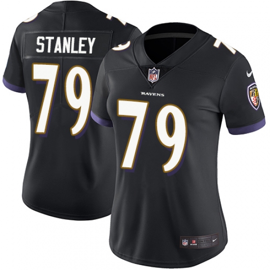 Women's Nike Baltimore Ravens 79 Ronnie Stanley Black Alternate Vapor Untouchable Limited Player NFL Jersey